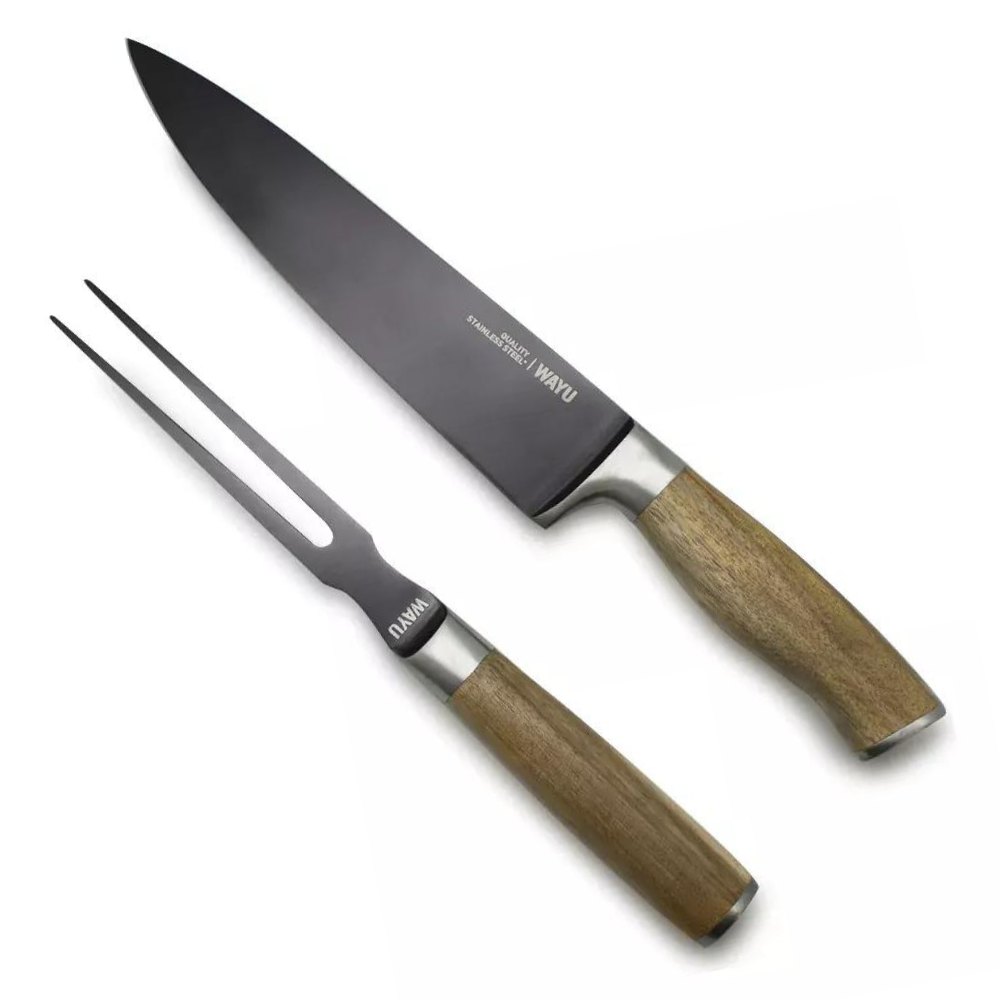 Set Tenedor Y Cuchillo Premium Wayu Con Estuche