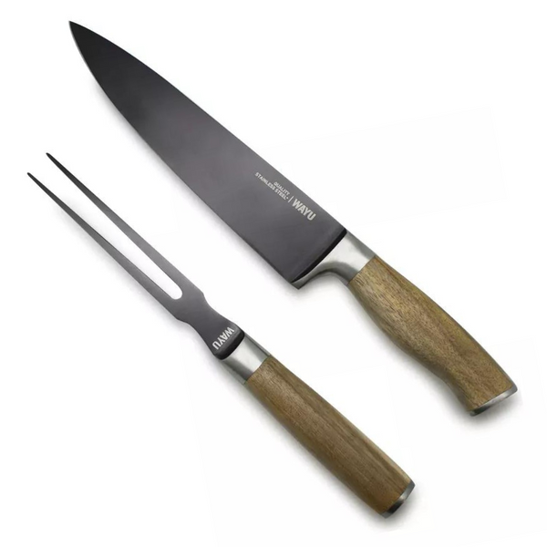 Set Tenedor Y Cuchillo Premium Wayu Con Estuche