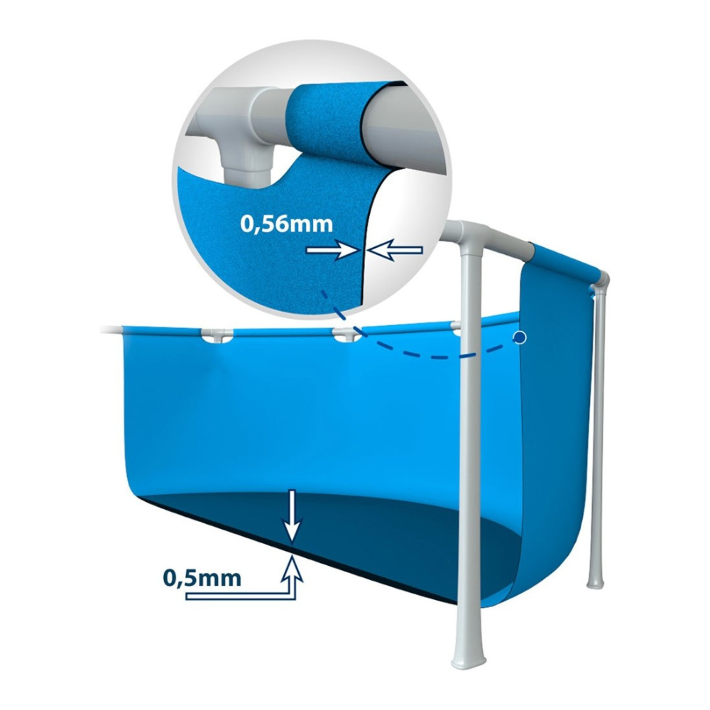 Piscina Rectangular Estructural Familiar INTEX 2,6x1,6x0,65m