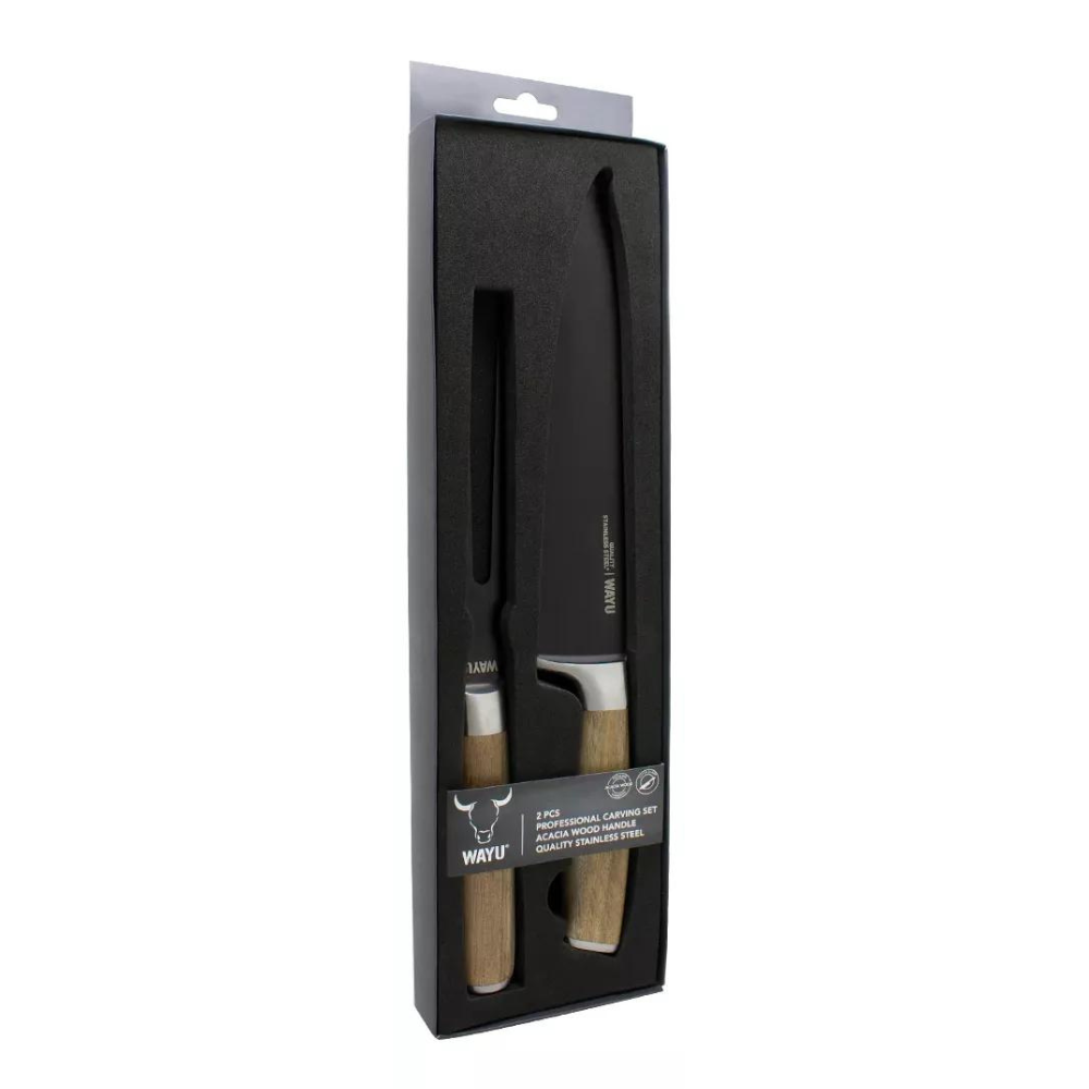 Set Tenedor Y Cuchillo Premium Wayu Con Estuche