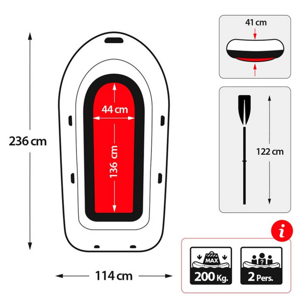 Bote Inflable Intex Challenger 2 + Remos + Inflador