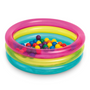 Piscina Inflable 3 Anillos + 50 Pelotas Entretenidas Intex