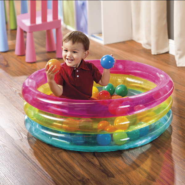 Piscina Inflable 3 Anillos + 50 Pelotas Entretenidas Intex