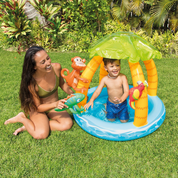 Piscina Infantil Inflable Con Techo INTEX Isla Tropical