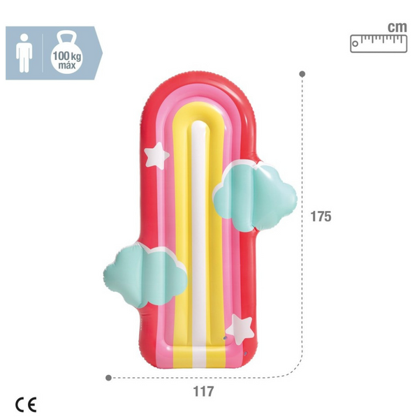 Colchoneta inflable nubes y estrellas 117x20x175 cm