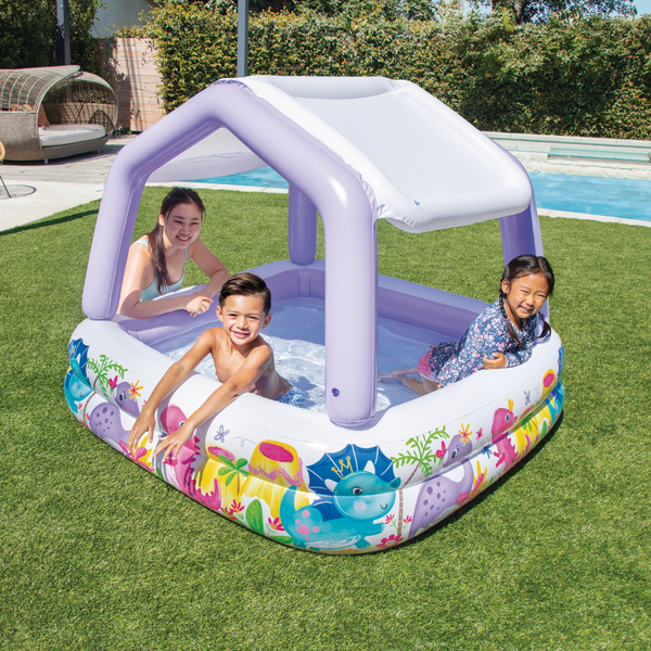 Piscina Infantil Inflable Con Techo Removible INTEX Púrpura