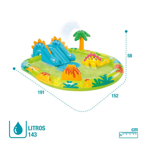 Piscina infantil Centro De Juegos Con Aspersor Intex Dinosaurios