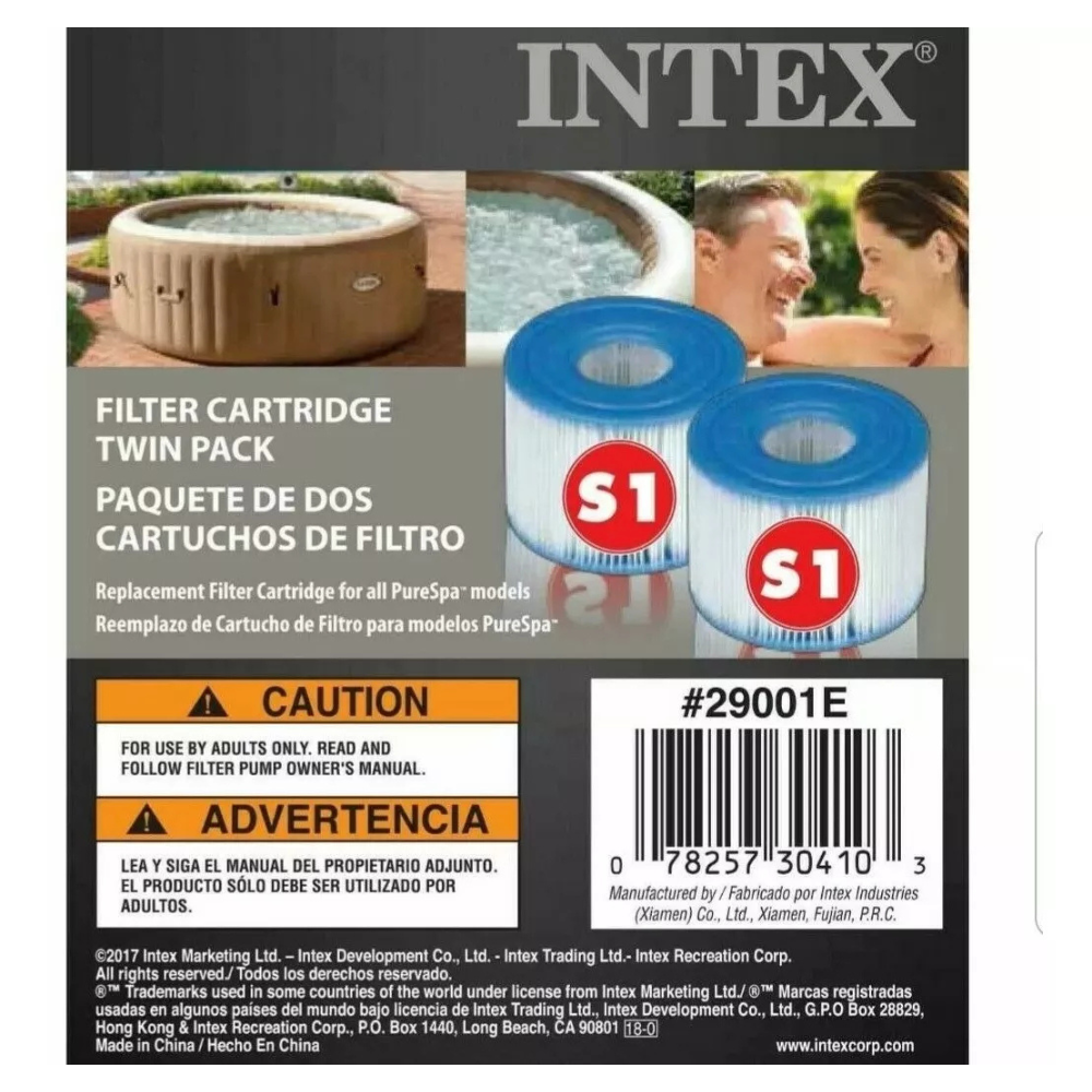 Pack 2 Cartucho Filtro Piscina Tipo S1 SPA Intex