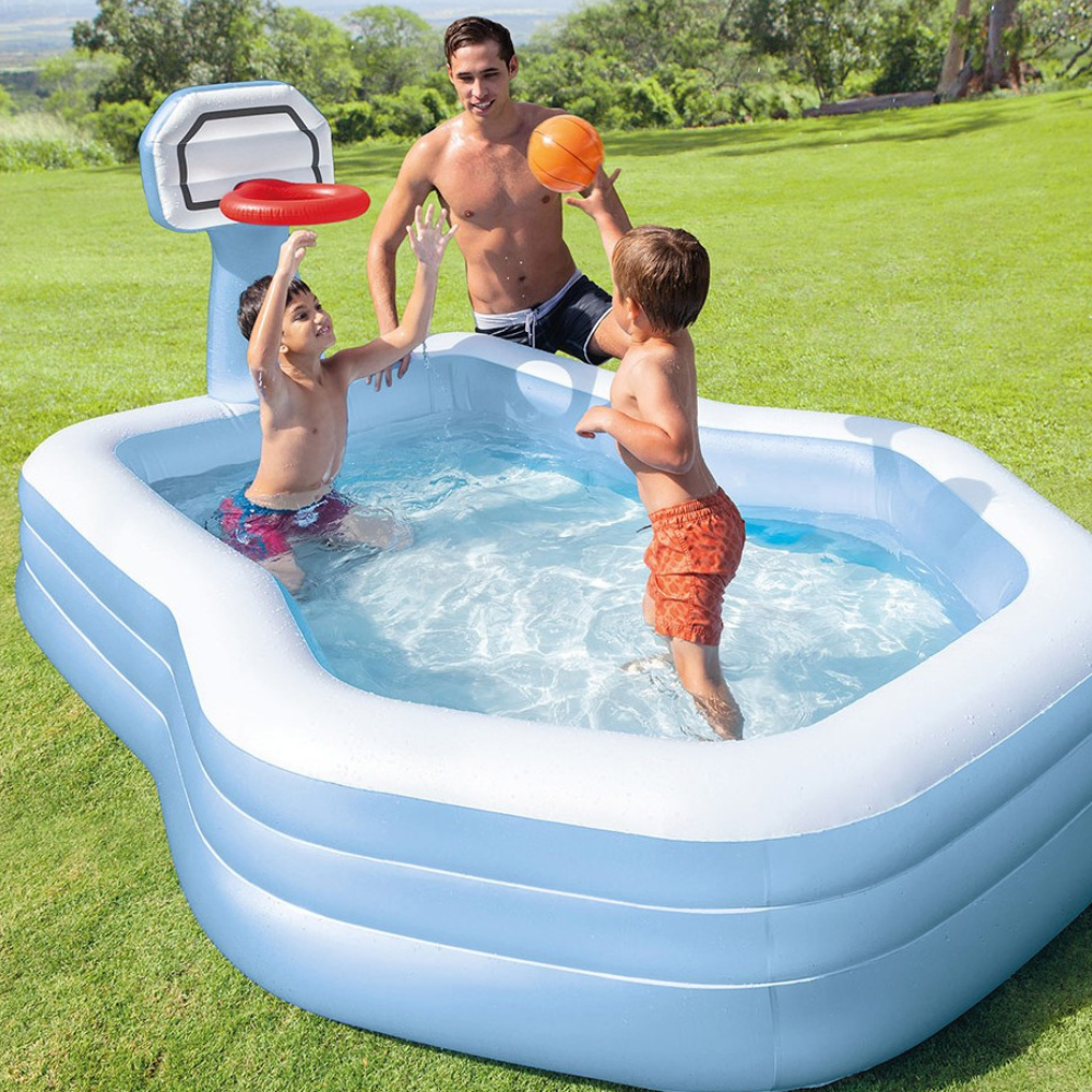 Piscina Infantil Inflable Aro Baloncesto INTEX