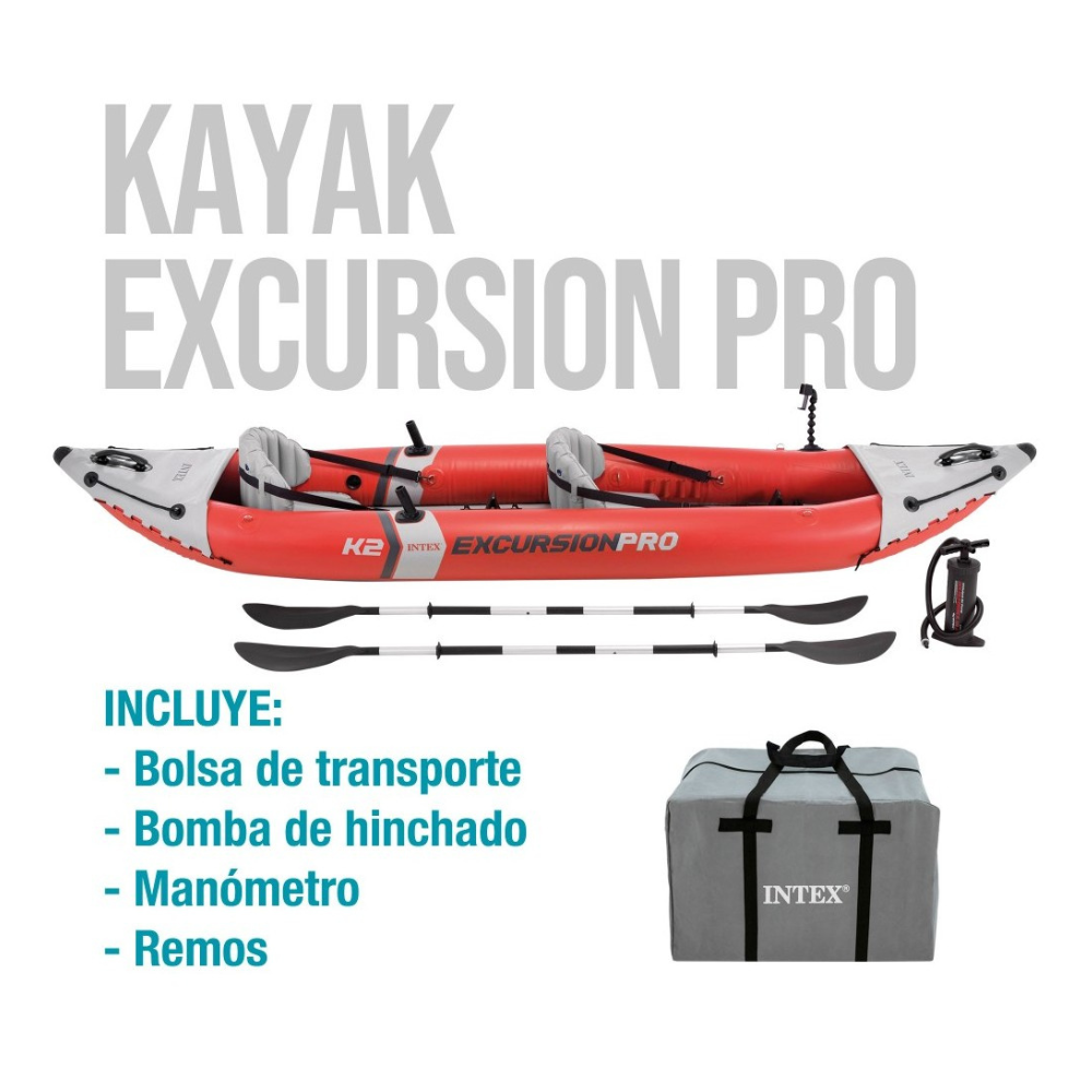 Kayak Inflable INTEX 2 Personas Excursion Pro K2