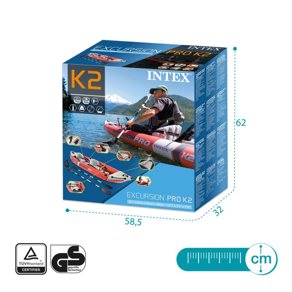 Kayak Inflable INTEX 2 Personas Excursion Pro K2