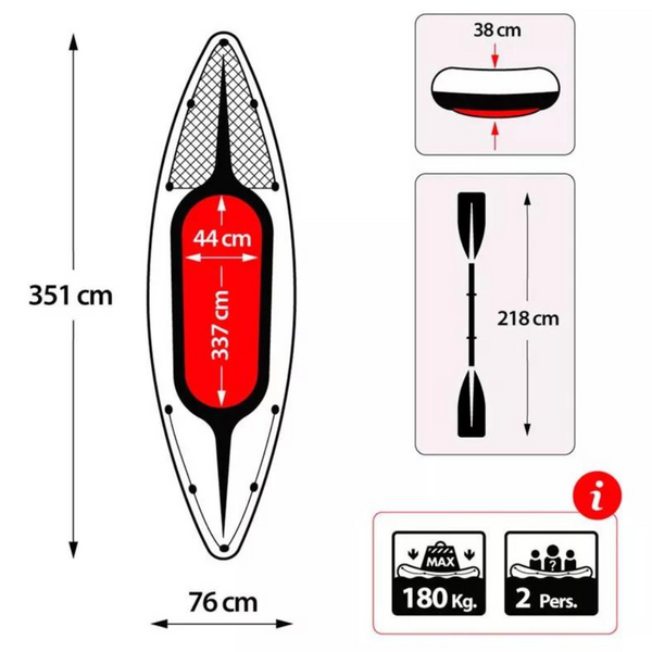 Bote Kayak Inflable Intex 2 Personas Challenger K2