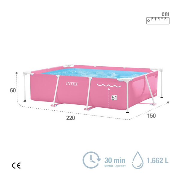 Piscina Estructural 220x150x60 cm Rosa INTEX