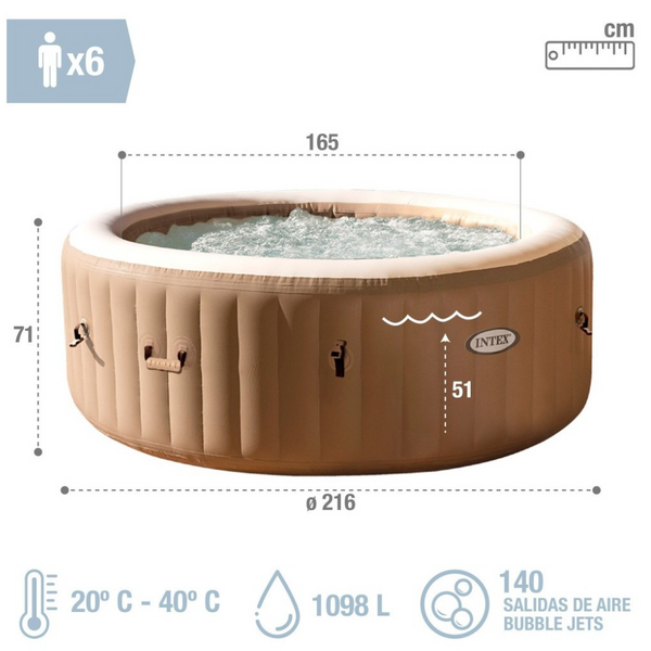 Spa Inflable 6 Personas INTEX Purespa Bubble Massage