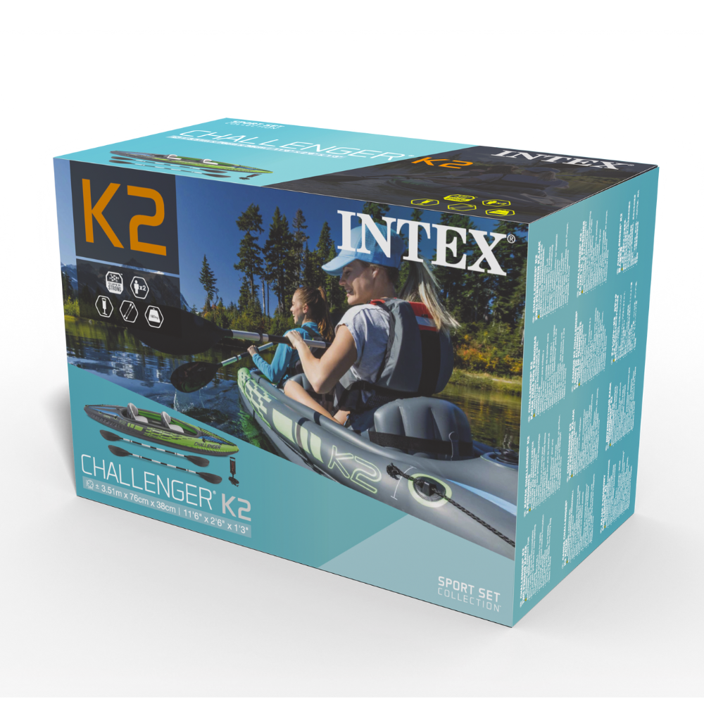 Bote Kayak Inflable Intex 2 Personas Challenger K2