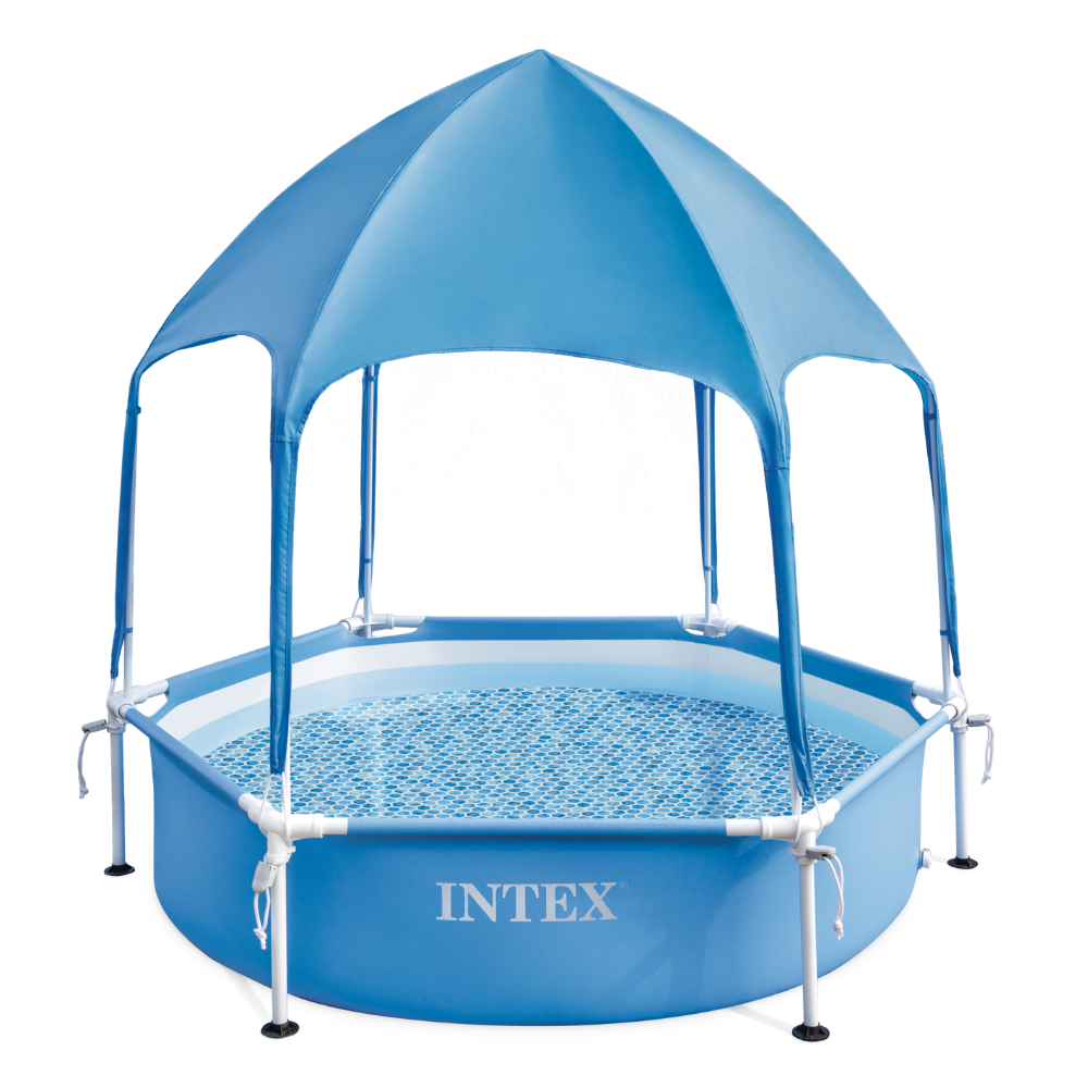 Piscina Estructural 183x38cm Con Techo Desmontable INTEX hexagonal Canopy