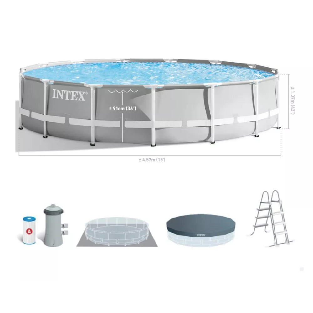 Piscina Estructural Prisma Intex 4,57x1,07mt + Accesorios