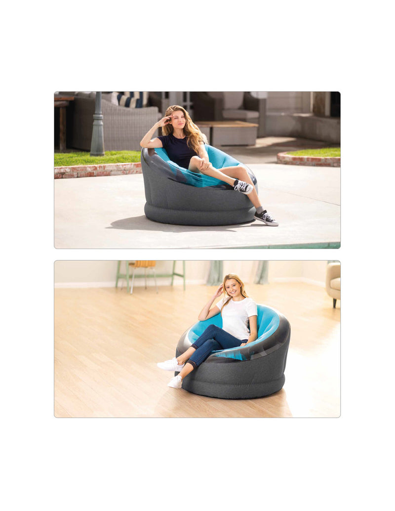 Sillon Inflable Intex Azul Con Reposabrazos 109x107x79cm